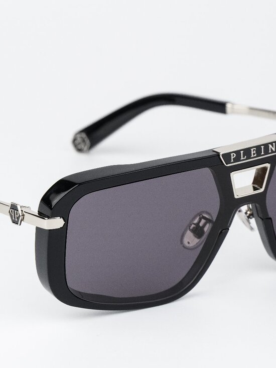Philipp Plein Women Sunglasses Black Grey Pilot SPP008M 0700 NEW AUTHENTIC main image 13